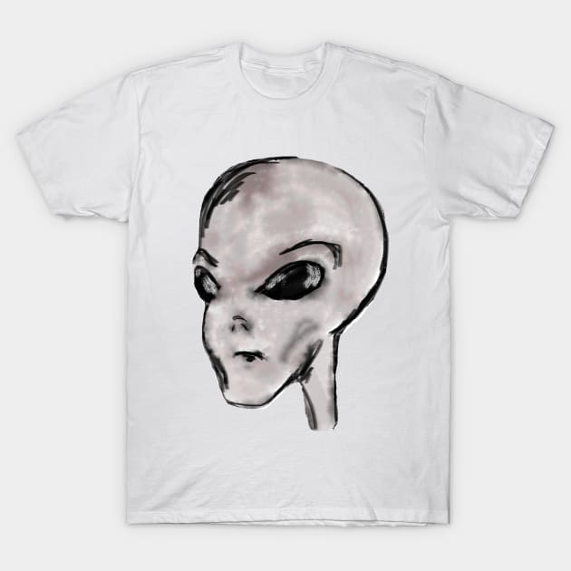 Grey Alien T-Shirt by KVC 